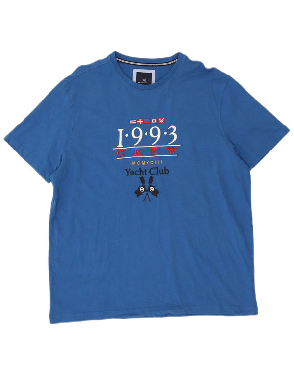 Crew Clothing Mens Graphic T-Shirt Top XL Blue Cotton