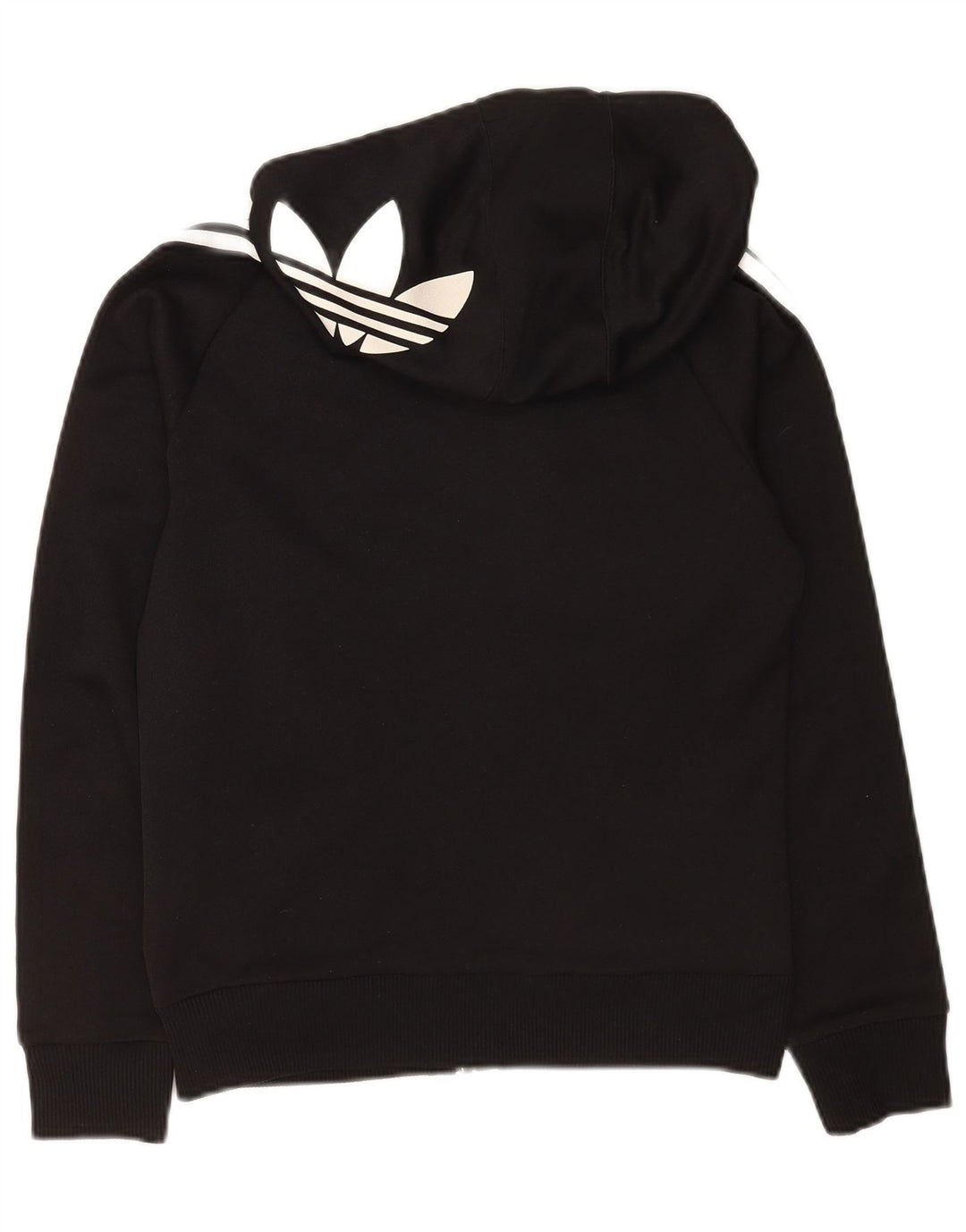 Adidas Womens Graphic Zip Hoodie Sweater UK 12 Medium Black Polyester
