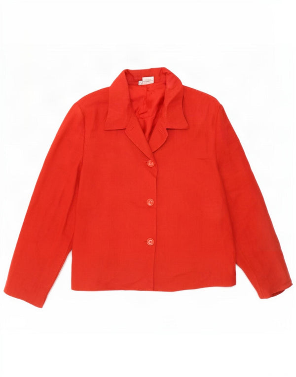 Nienhouse & Lotz Veste Blazer 3 Boutons pour Femme UK 14 Grand Lin Rouge