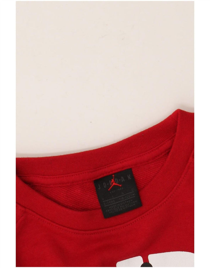 Jordan Boys Graphic Sweatshirt Jumper 6-7 Years Large Red Colourblock