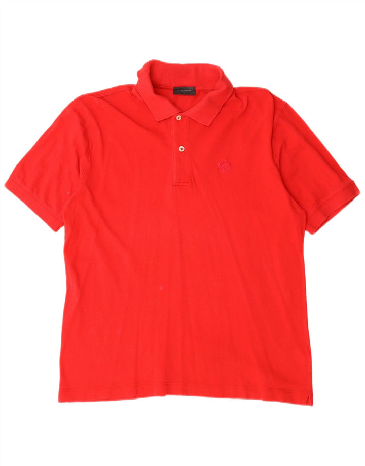 Sergio Tacchini Mens Polo Shirt IT 46 Small Red Cotton