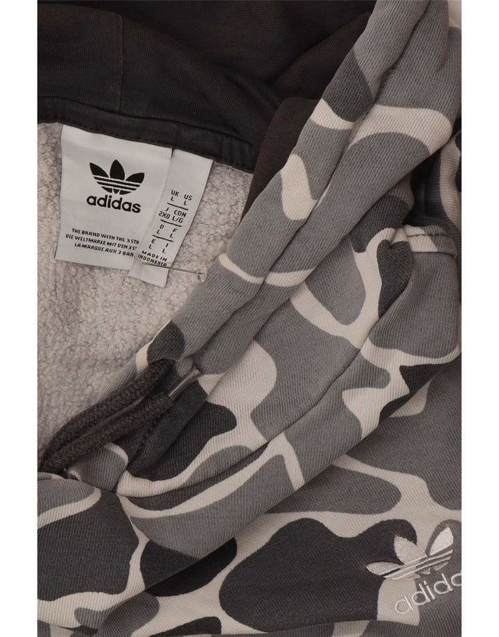 Adidas Mens Hoodie Jumper Large Grey Camouflage