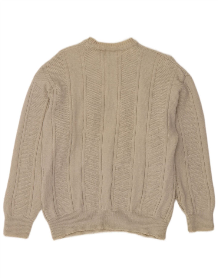 KAPPA Mens Graphic Crew Neck Jumper Sweater Large Beige
