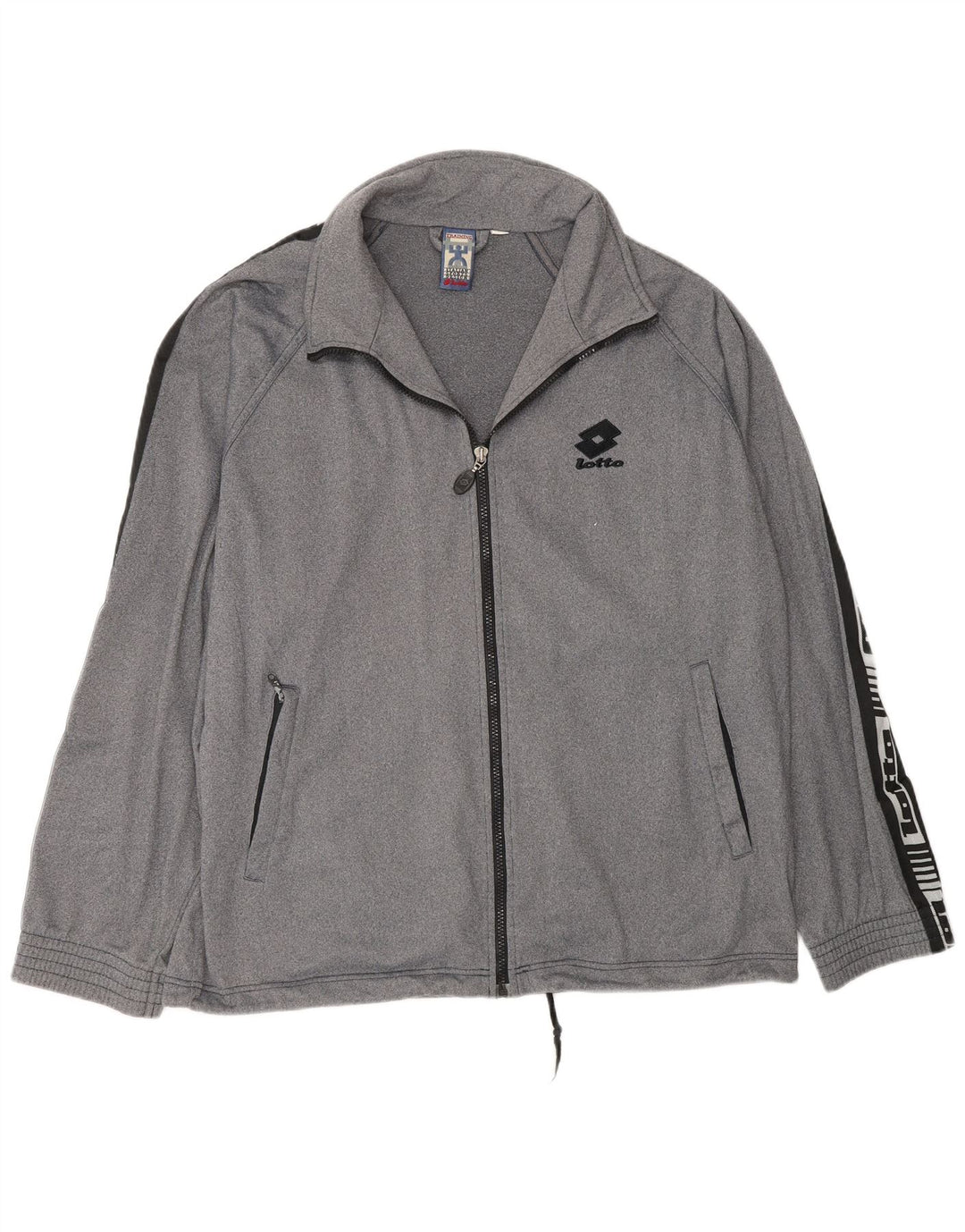LOTTO Mens Training Graphic Tracksuit Top Jacket XL Grey