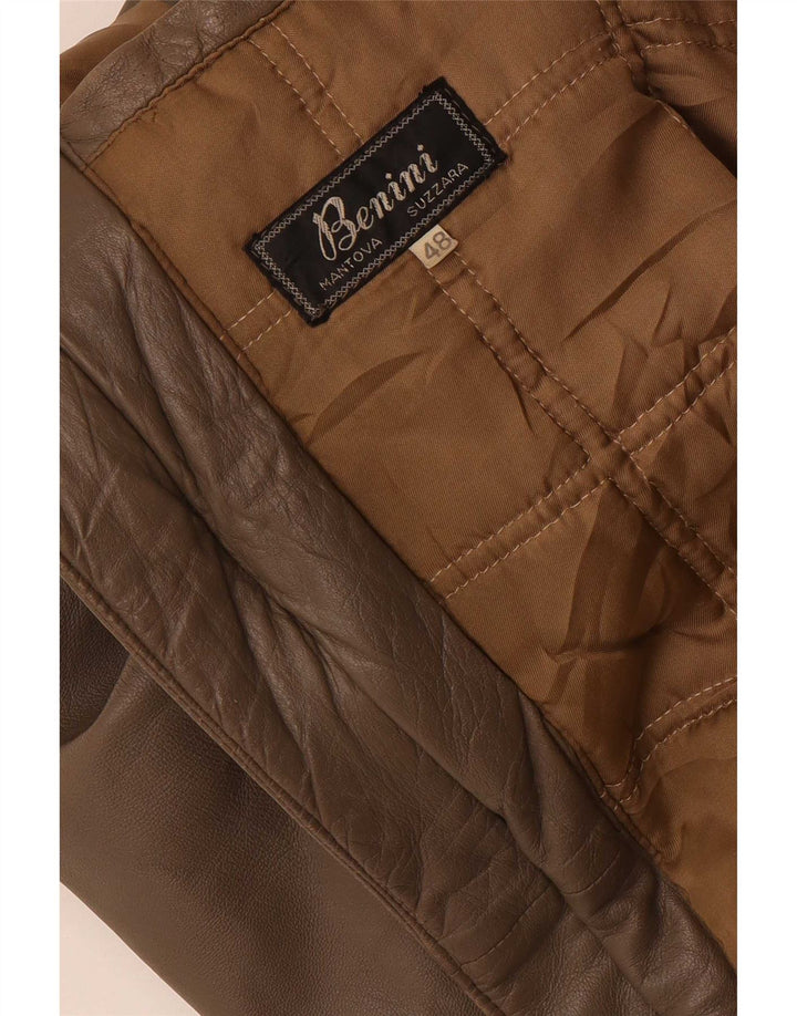 Benini Veste en cuir militaire pour femme IT 48 XL Gris