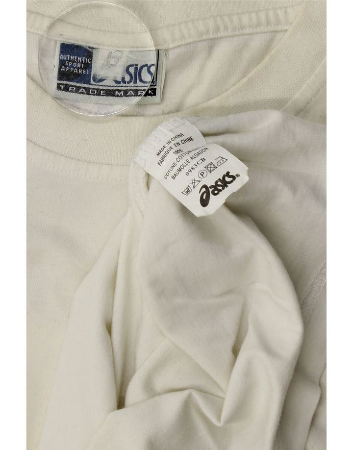 Asics Mens Graphic T-Shirt Top Large White Colourblock Cotton