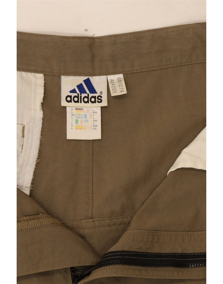 Pantaloncini cargo Adidas da uomo grandi W34 kaki in poliammide