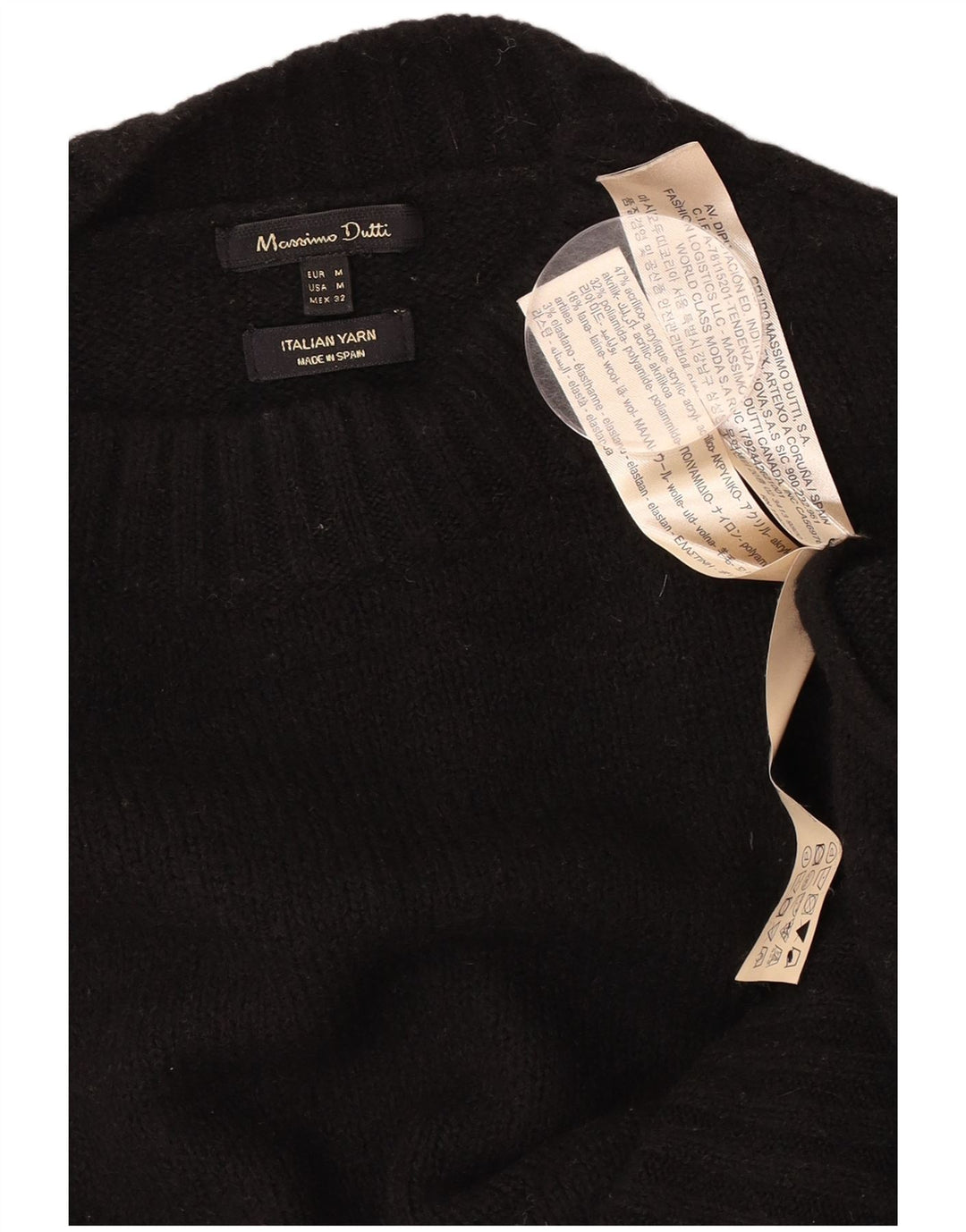 Maglione maglione a collo alto da donna Massimo Dutti UK 14 medio nero