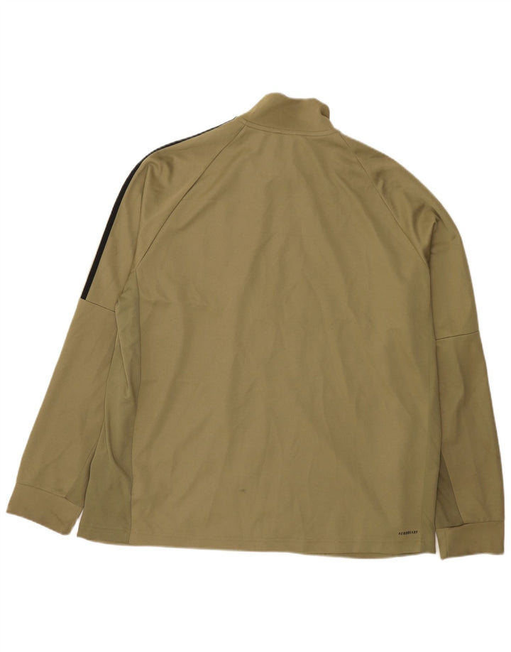Adidas Mens Tracksuit Top Jacket 2XL Khaki Polyester