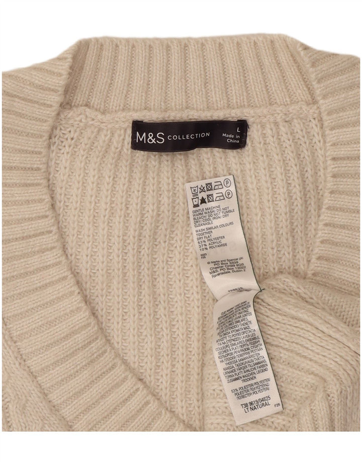 Marks & Spencer Dame Vest Tank Top UK 16 Large Off White Polyester