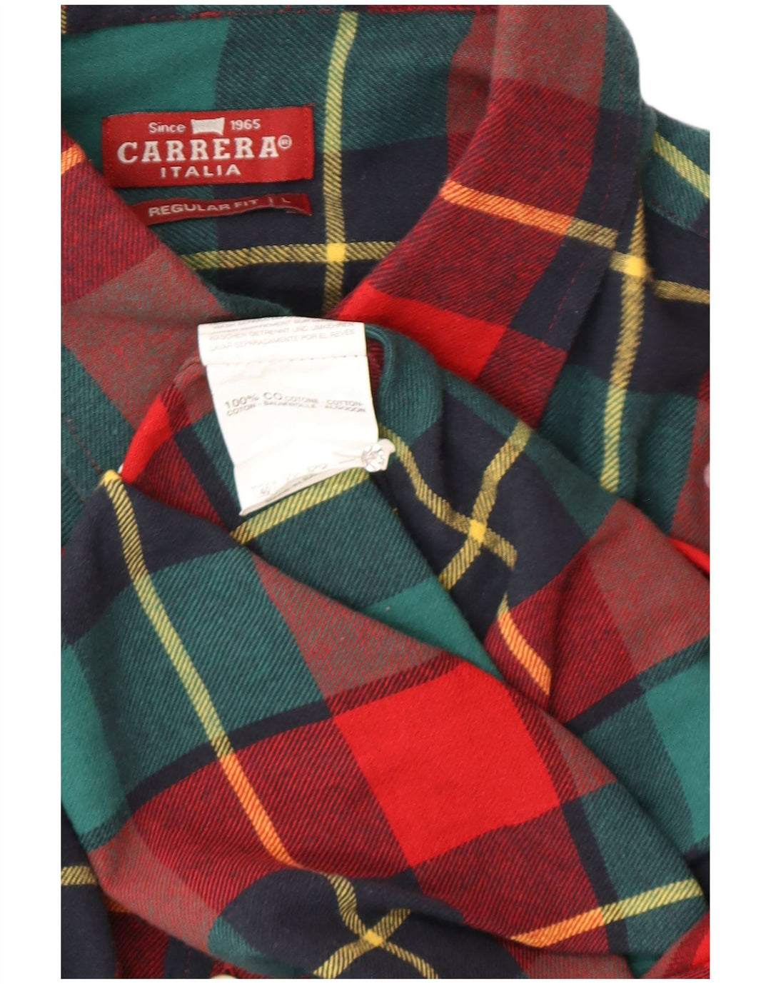 Carrera Mens Shirt Large Multicoloured Check Cotton