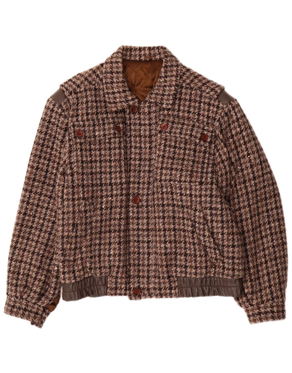 Dimensioni Bomber da uomo IT 46 Small Lana pied de poule marrone
