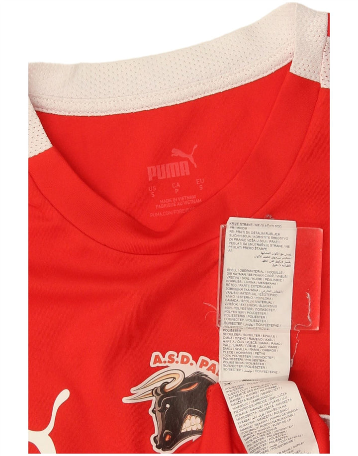 Puma Mens AC Milan Graphic T-Shirt Top Small Red Colourblock Polyester