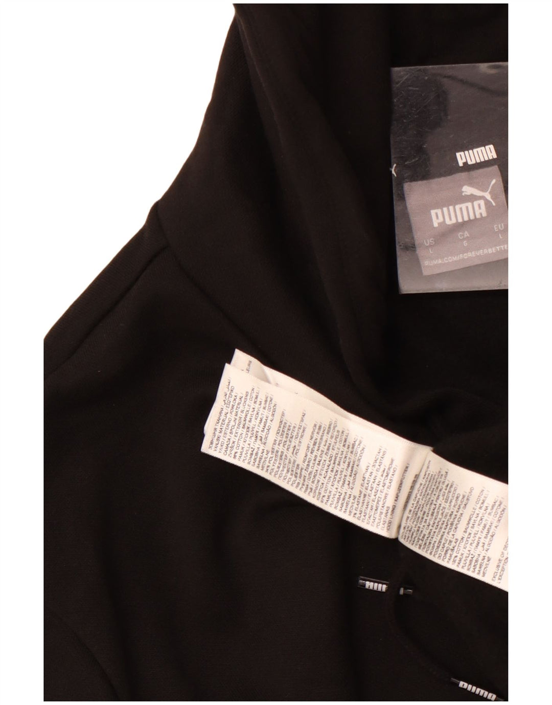 Puma Mens Hoodie Jumper Large Black Cotton
