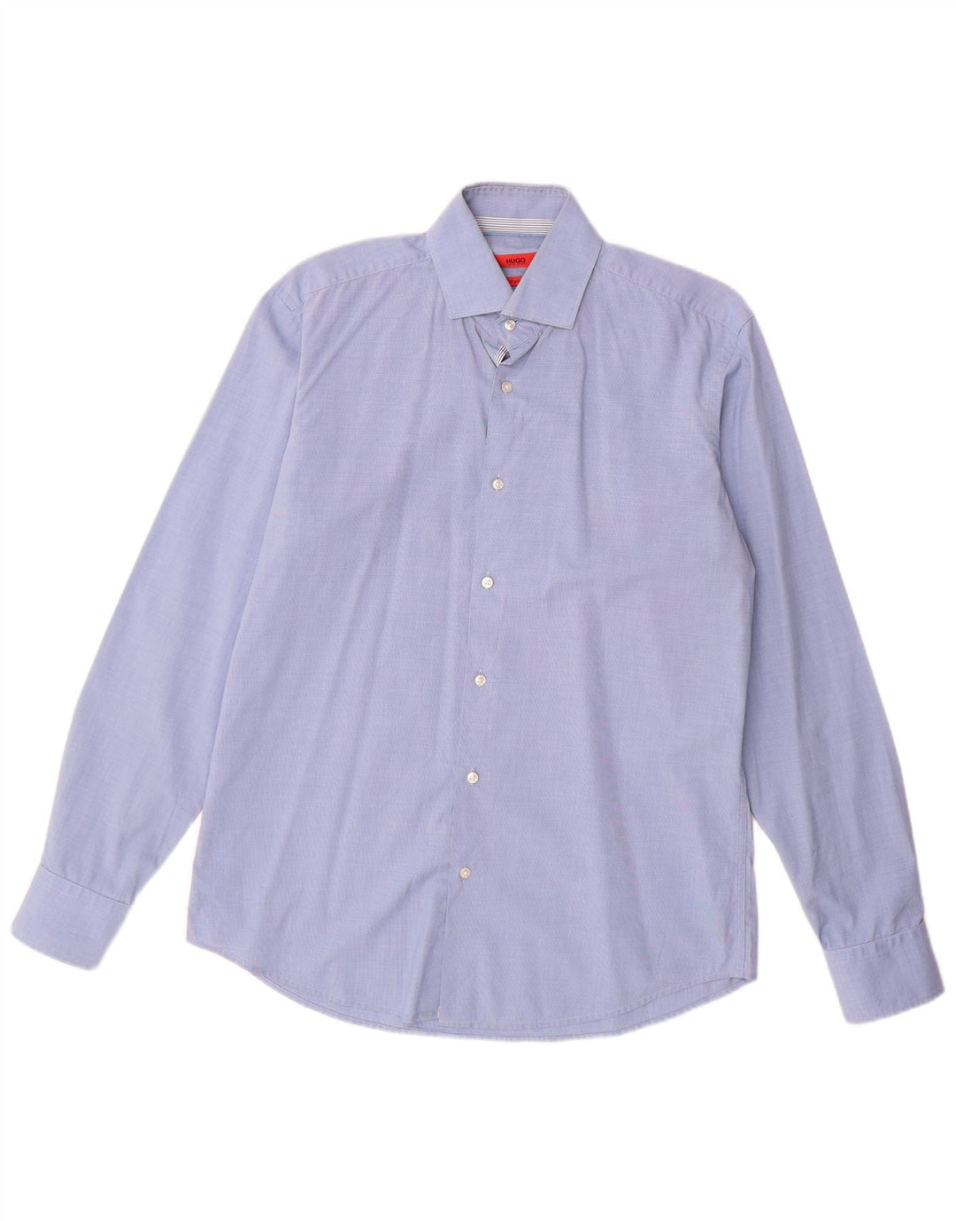 Hugo Boss Mens Regular Fit Shirt Size 39 15 1/2 Medium Blue Cotton