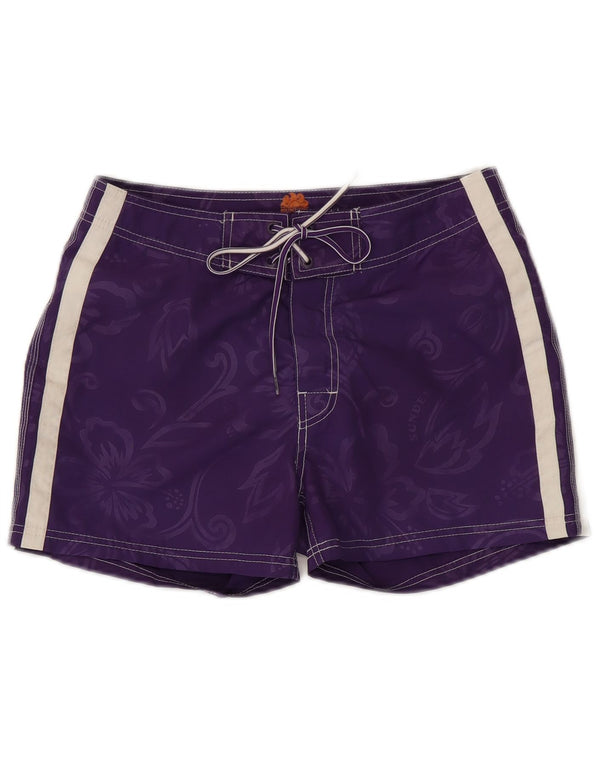 Pantaloncini da bagno da uomo Sundek piccoli fiori viola