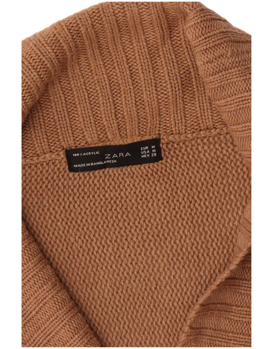 Zara Womens Cardigan Sweater UK 14 Medium Brown