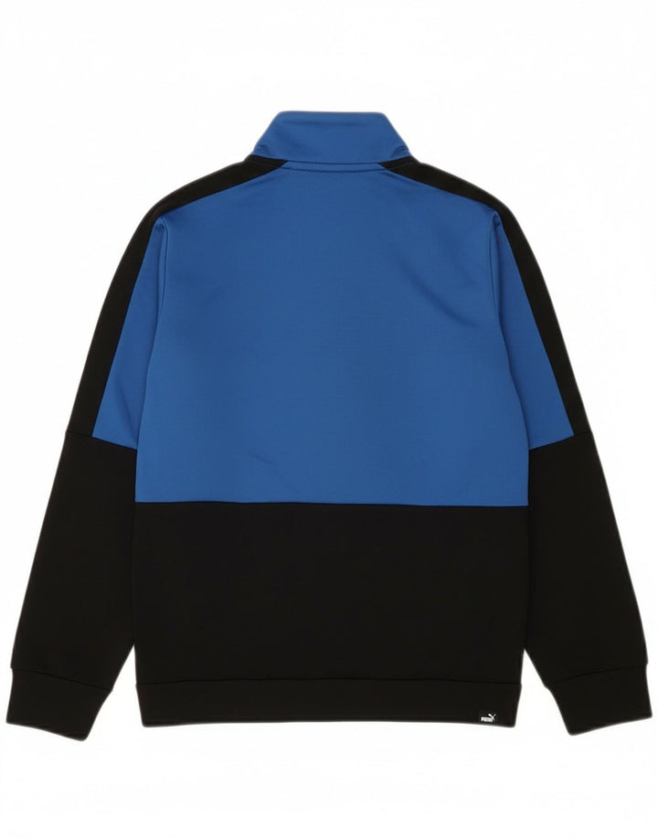 Puma Boys Graphic Tracksuit Top Jacket 9-10 Years Blue Colourblock