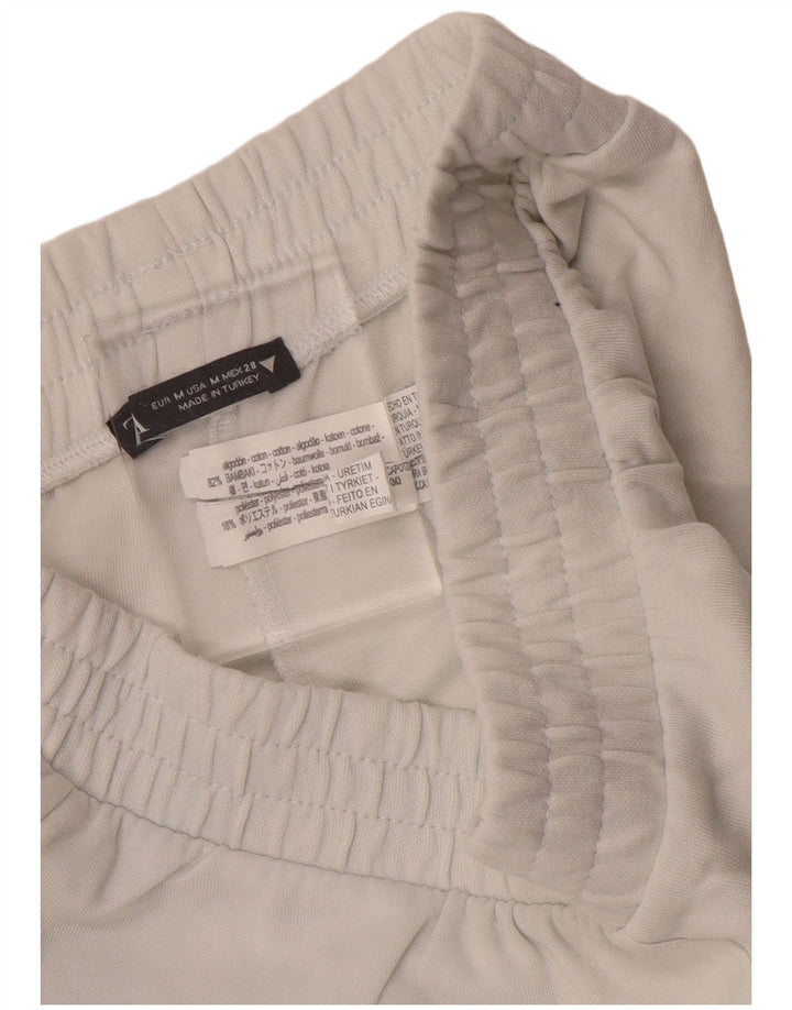 Zara Womens Tracksuit Trousers UK 12 Medium  White Cotton