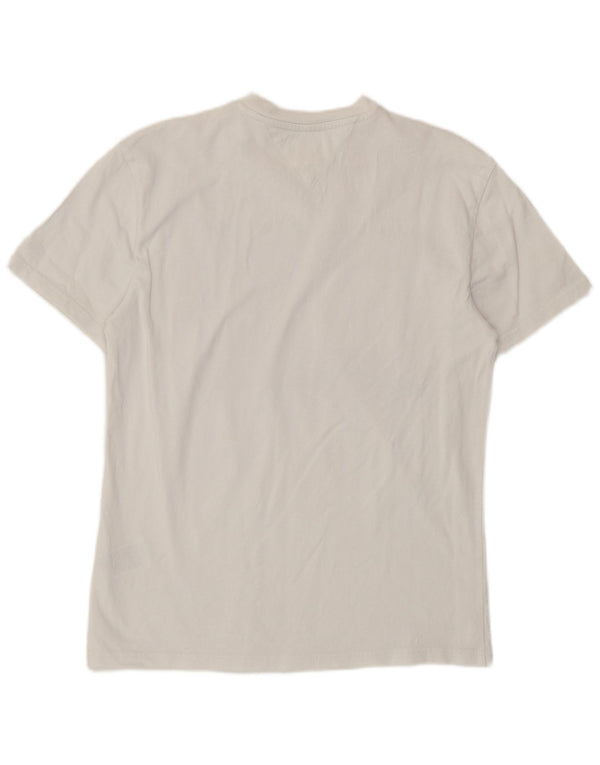Męski T-shirt z grafiką Tommy Hilfiger, mały, biały, bawełniany