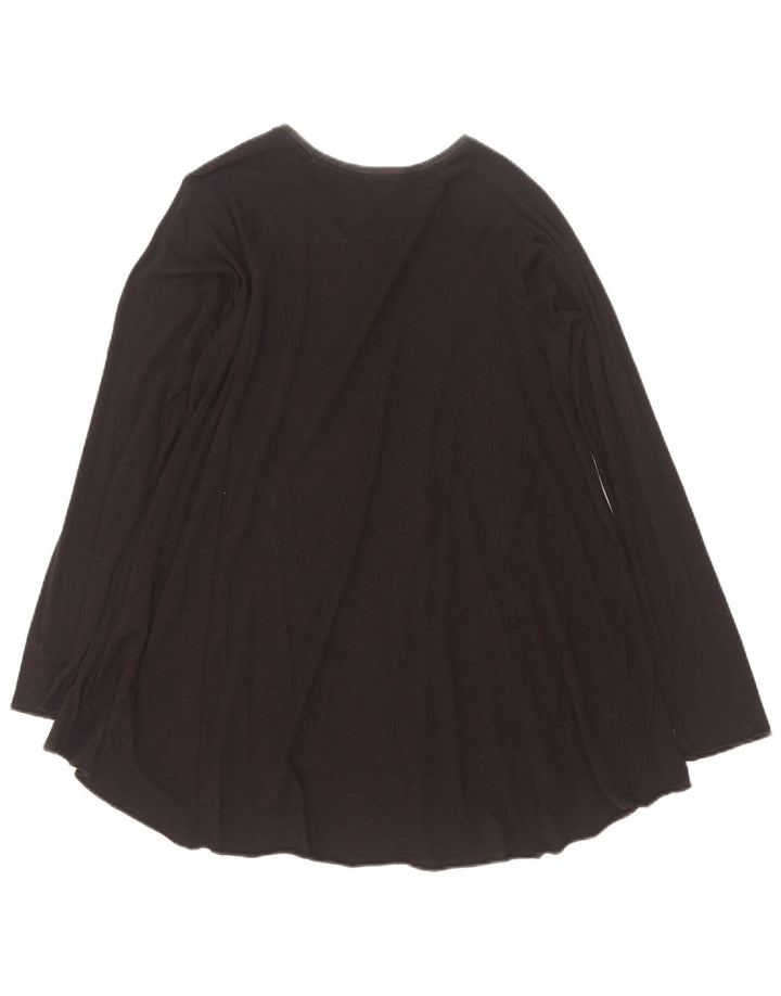 Zara Damen Top Langarm UK 14 Medium Schwarz