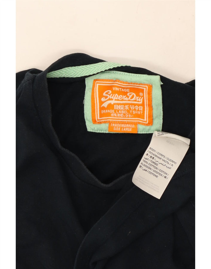 Superdry T-Shirt Homme Top Large Bleu Marine Coton