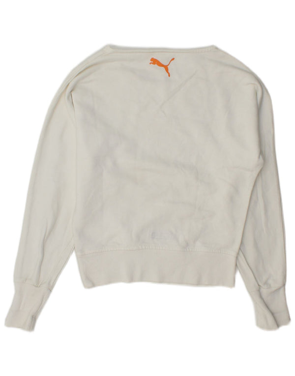 Puma Womens Graphic Sweatshirt Jumper UK 6 XS White