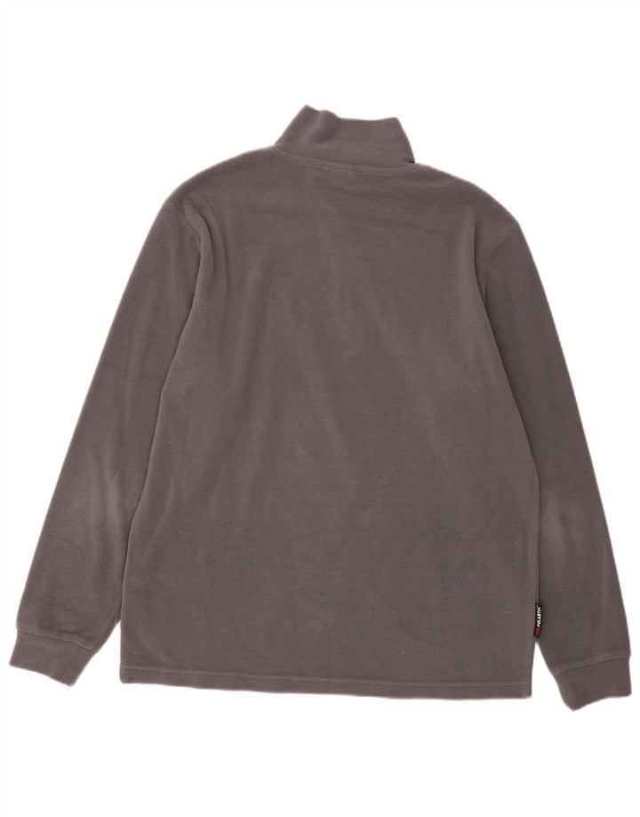 Maglione in pile da uomo con zip e collo Invicta, grande, in poliestere grigio