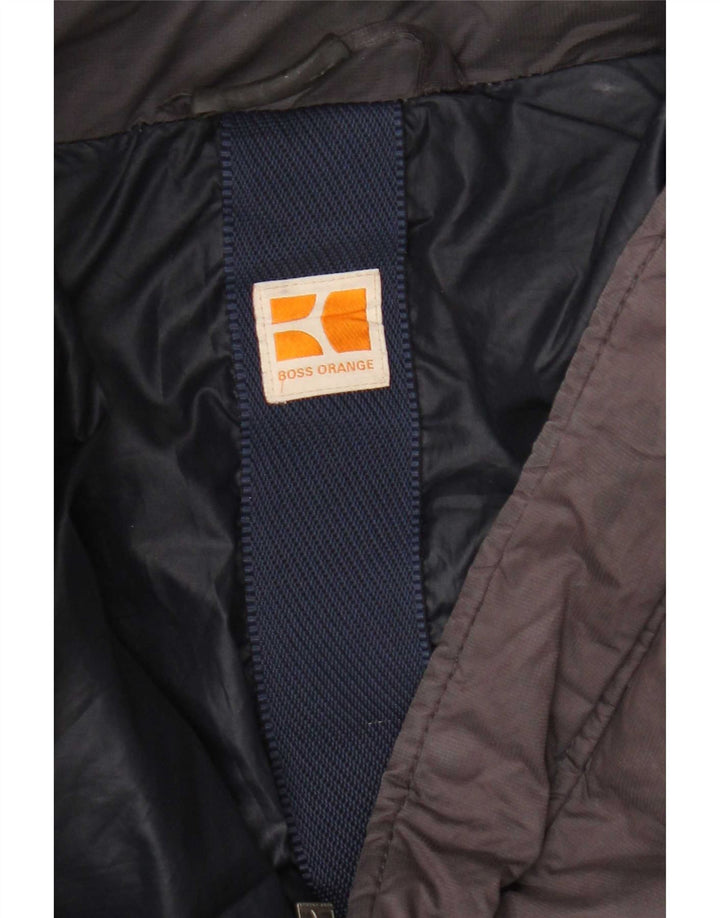 Hugo Boss Mens Hooded Padded Jacket UK 38 Medium Maroon