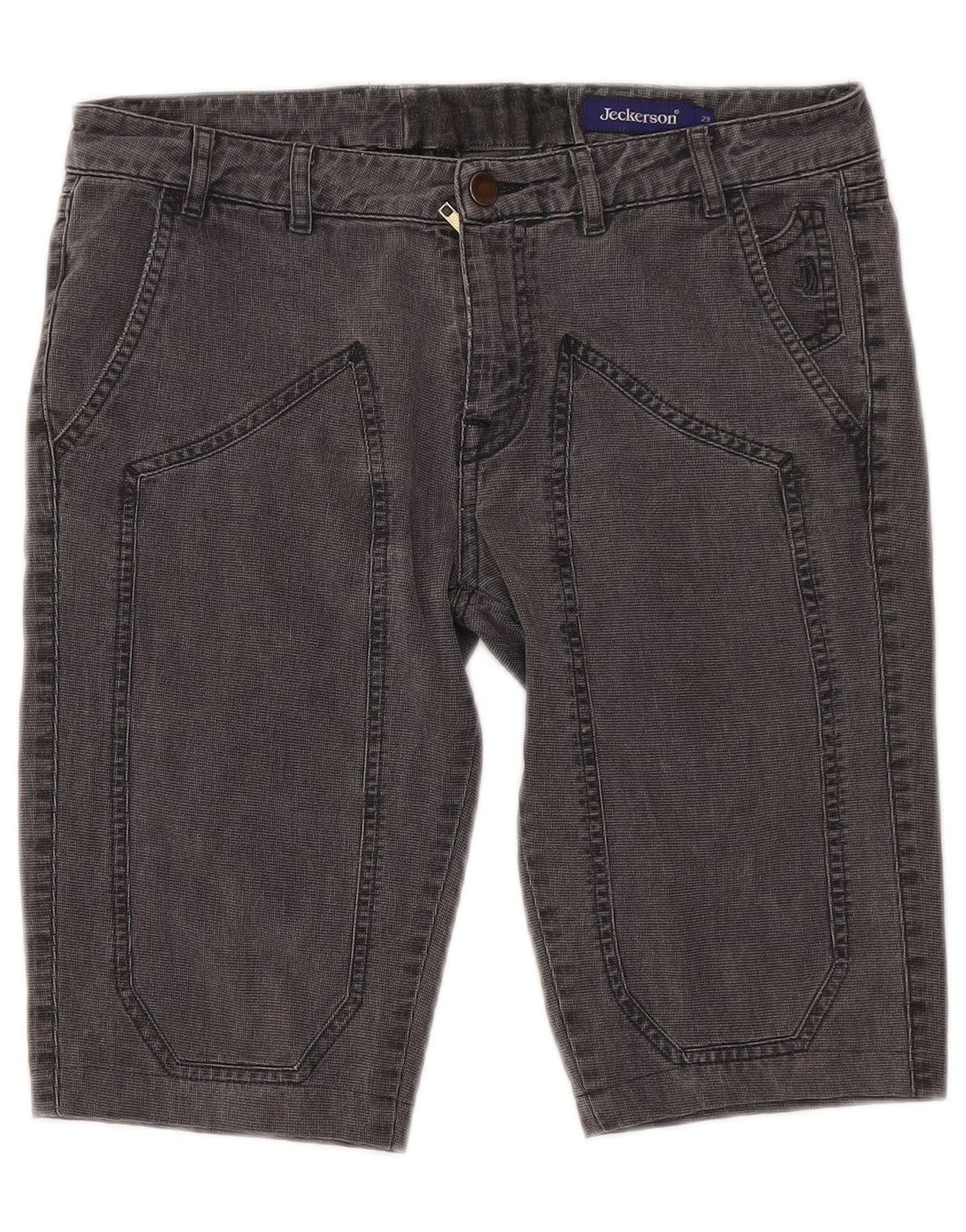 JECKERSON Mens Chino Shorts W29 Medium Black Cotton