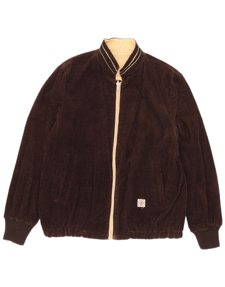 POP 84 Herren Reversible Cordjacke UK 36 Small Braun