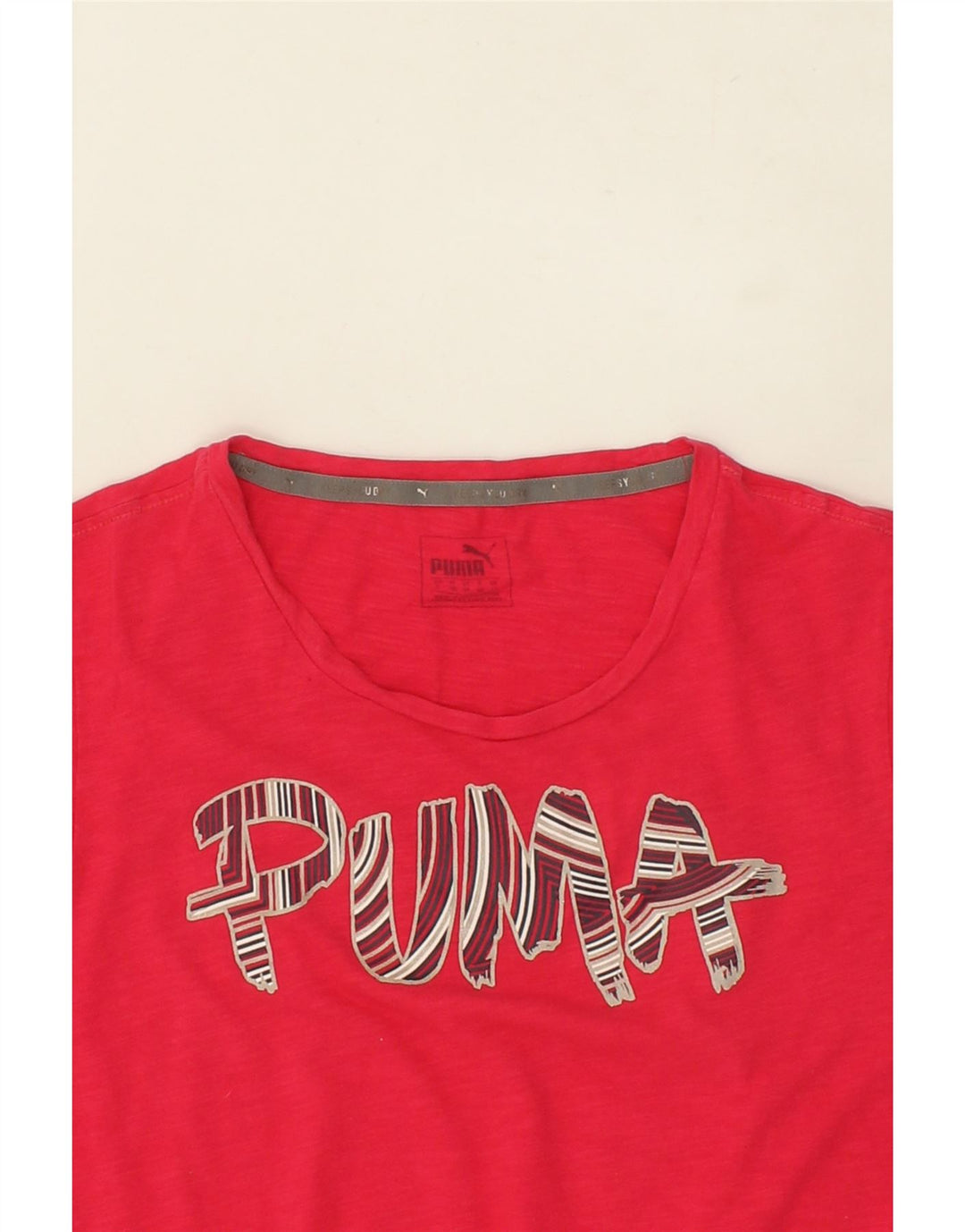 PUMA Womens Graphic T-Shirt Top UK 14 Large Red Vintage Puma and Second-Hand Puma from Messina Hembry 