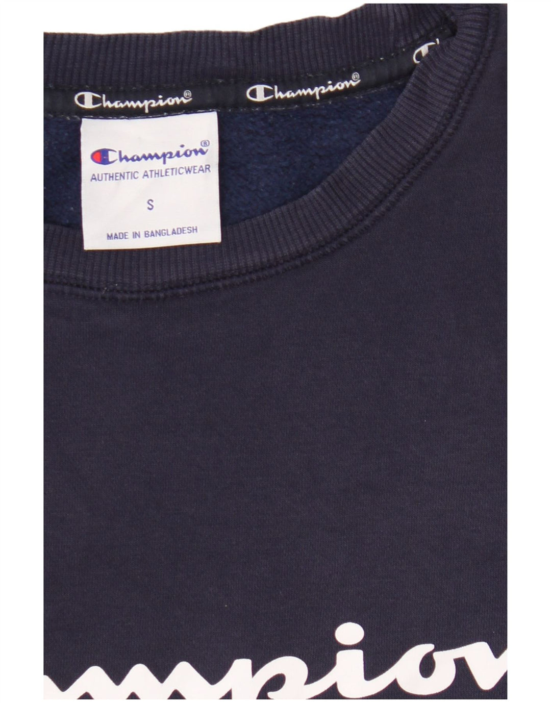 Champion Mens Graphic Sweatshirt Jumper Small Navy Blue Cotton