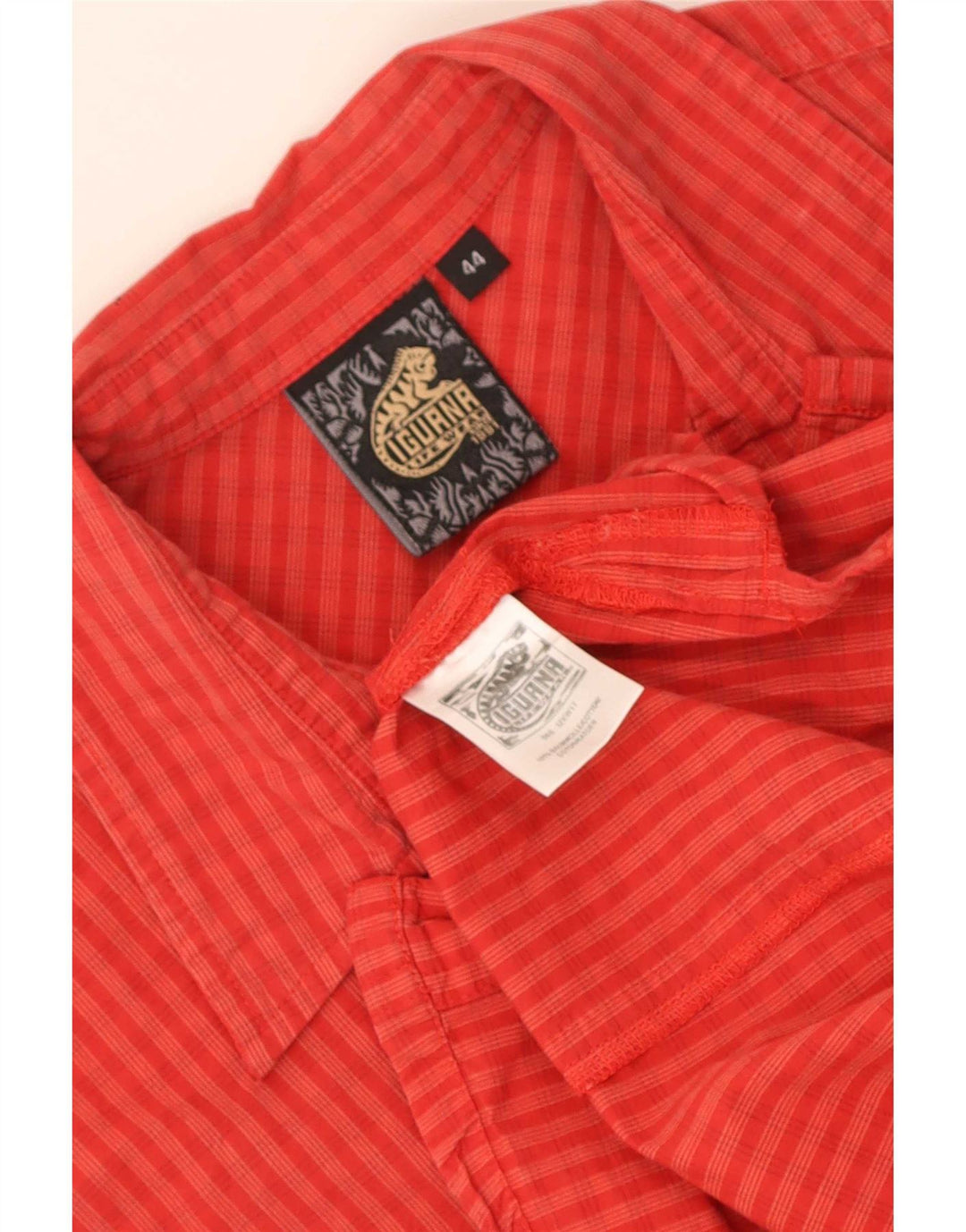 Camisa feminina sem mangas Iguana IT 44 algodão xadrez vermelho médio