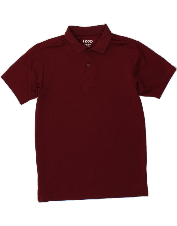 IZOD Boys Regular Polo Shirt 14-15 Years Large  Burgundy Polyester Vintage Izod and Second-Hand Izod from Messina Hembry 