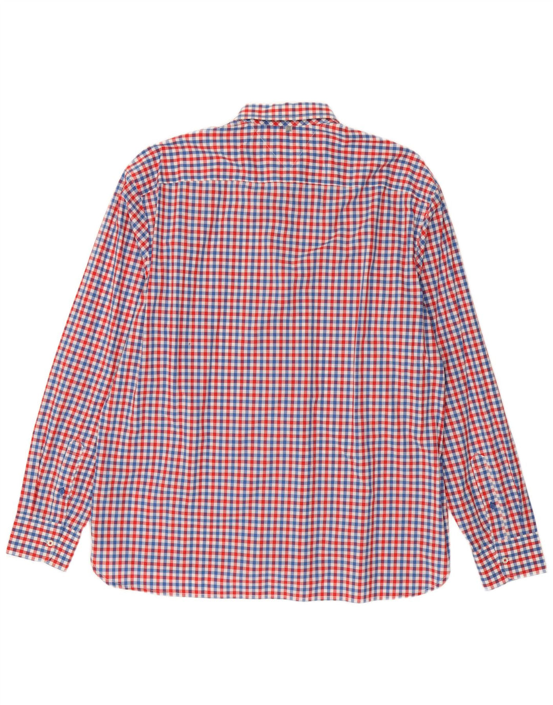 Tommy Hilfiger Mens Custom Fit Shirt 2XL Red Gingham Cotton