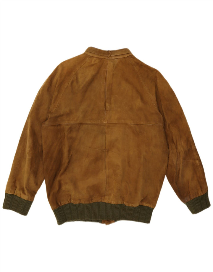 Vintage Herren Wildlederjacke UK 36 Small Brown Colourblock