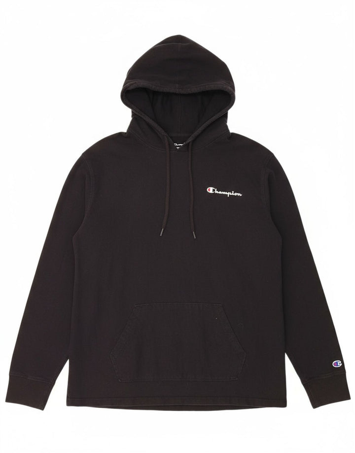 CHAMPION Suéter masculino com capuz grande algodão preto
