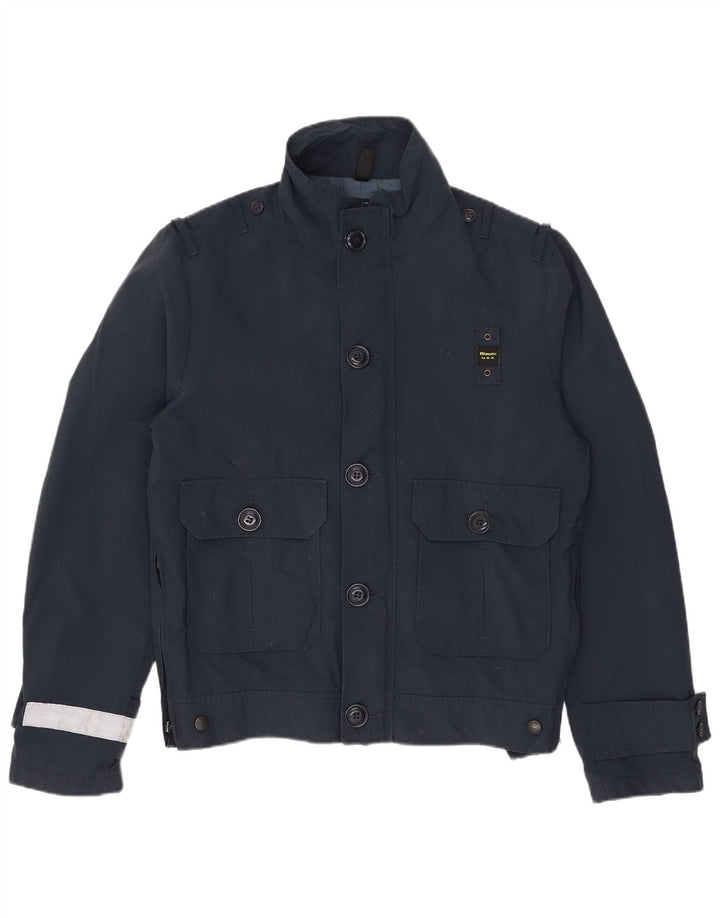 Blauer Chaqueta Bomber para Hombre UK 36 Small Azul Marino Colorblock