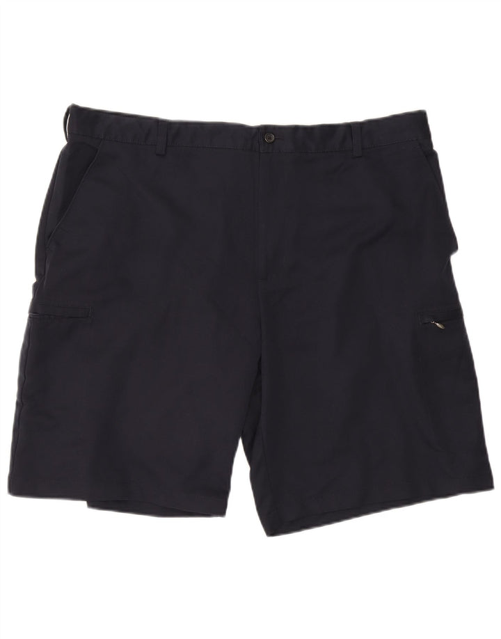 Izod Mens Classic Cargo Shorts W40 XL  Navy Blue Polyester