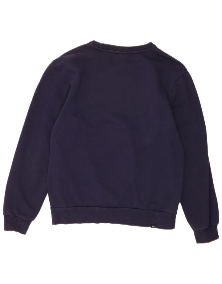 Puma Mens Graphic Sweatshirt Jumper Medium Navy Blue Cotton