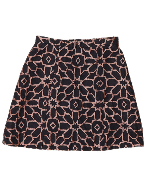 Max&Co. Damen Minirock UK 6 XS W26 Marineblaues geometrisches Polyester