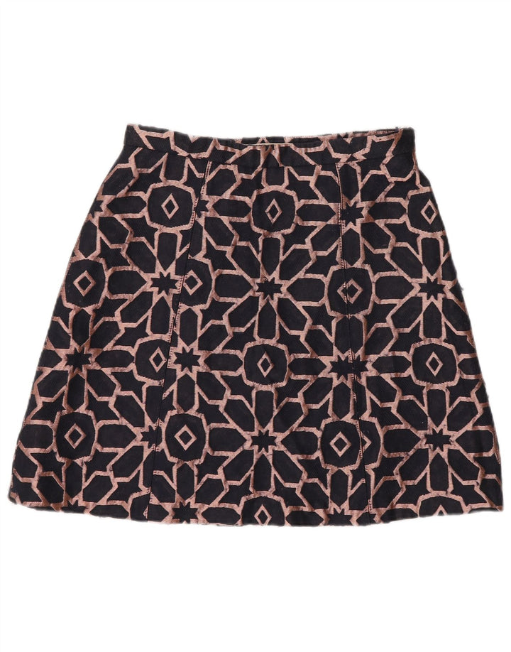 Max&Co. Womens Mini Skirt UK 6 XS W26 Navy Blue Geometric Polyester