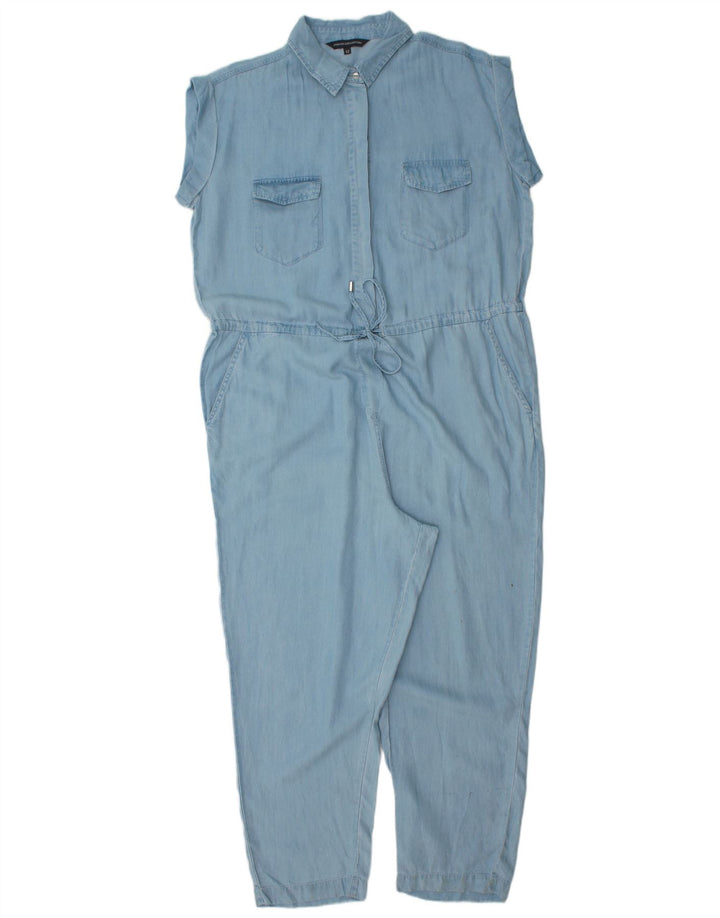 FRENCH CONNECTION Womens Sleeveless Denim Jumpsuit UK 12 Medium Blue