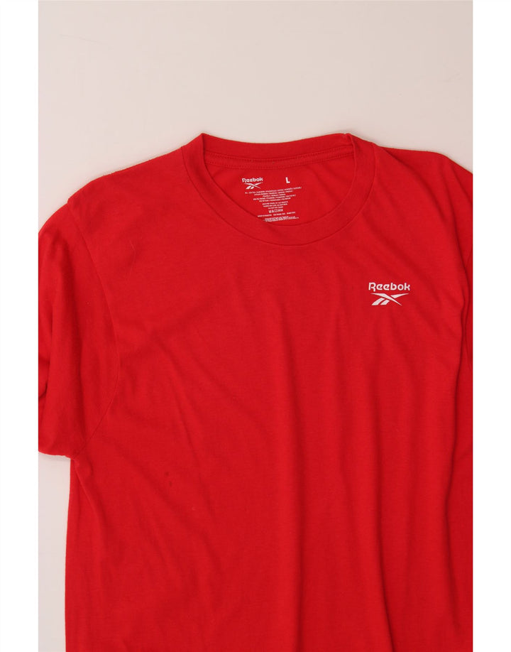 REEBOK Mens T-Shirt Top Large Red Cotton Vintage Reebok and Second-Hand Reebok from Messina Hembry 