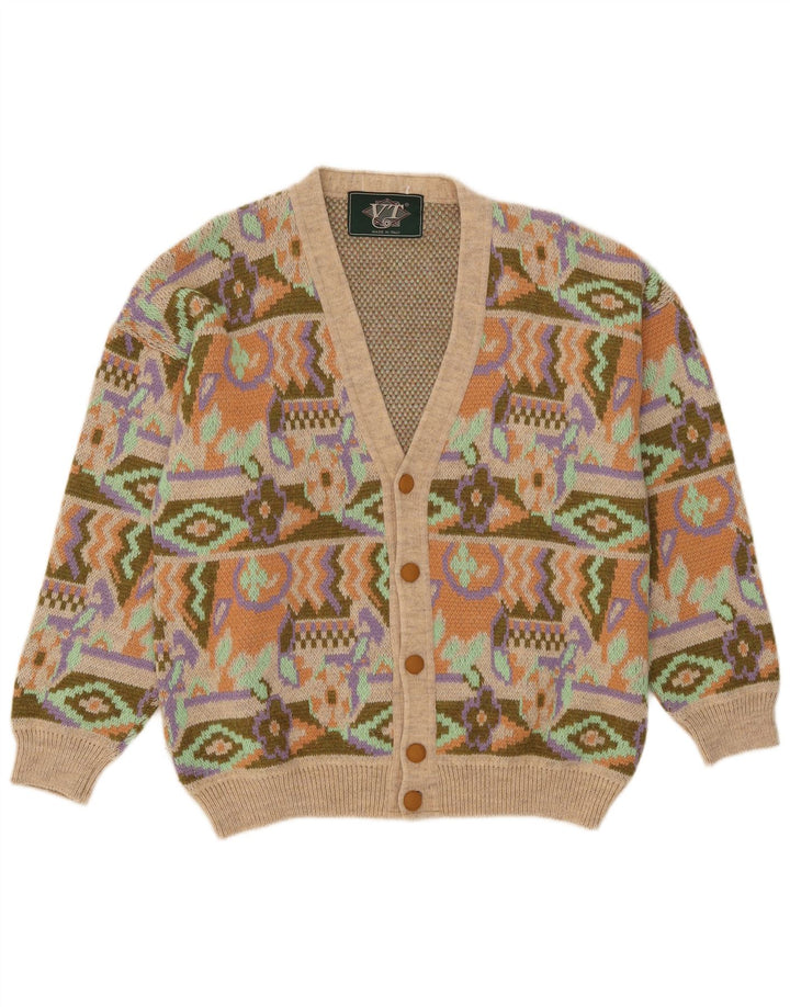 Pulover Cardigan Vintage pentru bărbați Mediu Multicolor Geometric Acrilic
