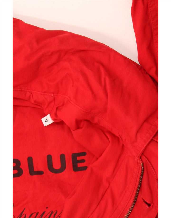 Vintage Mens Hooded Utility Jacket UK 42 XL Red