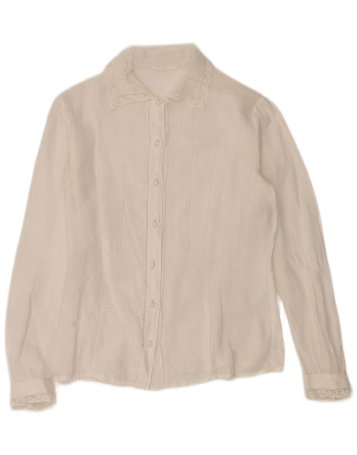 Vintage Girls Shirt Blouse 13-14 Years White