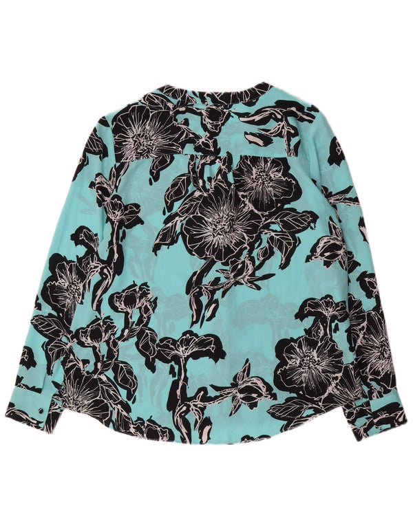 Camicetta camicia da donna Calvin Klein UK 14 Blu medio floreale