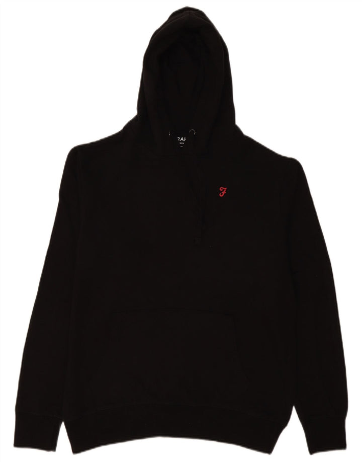 Farah Mens Hoodie Jumper Medium Black Cotton